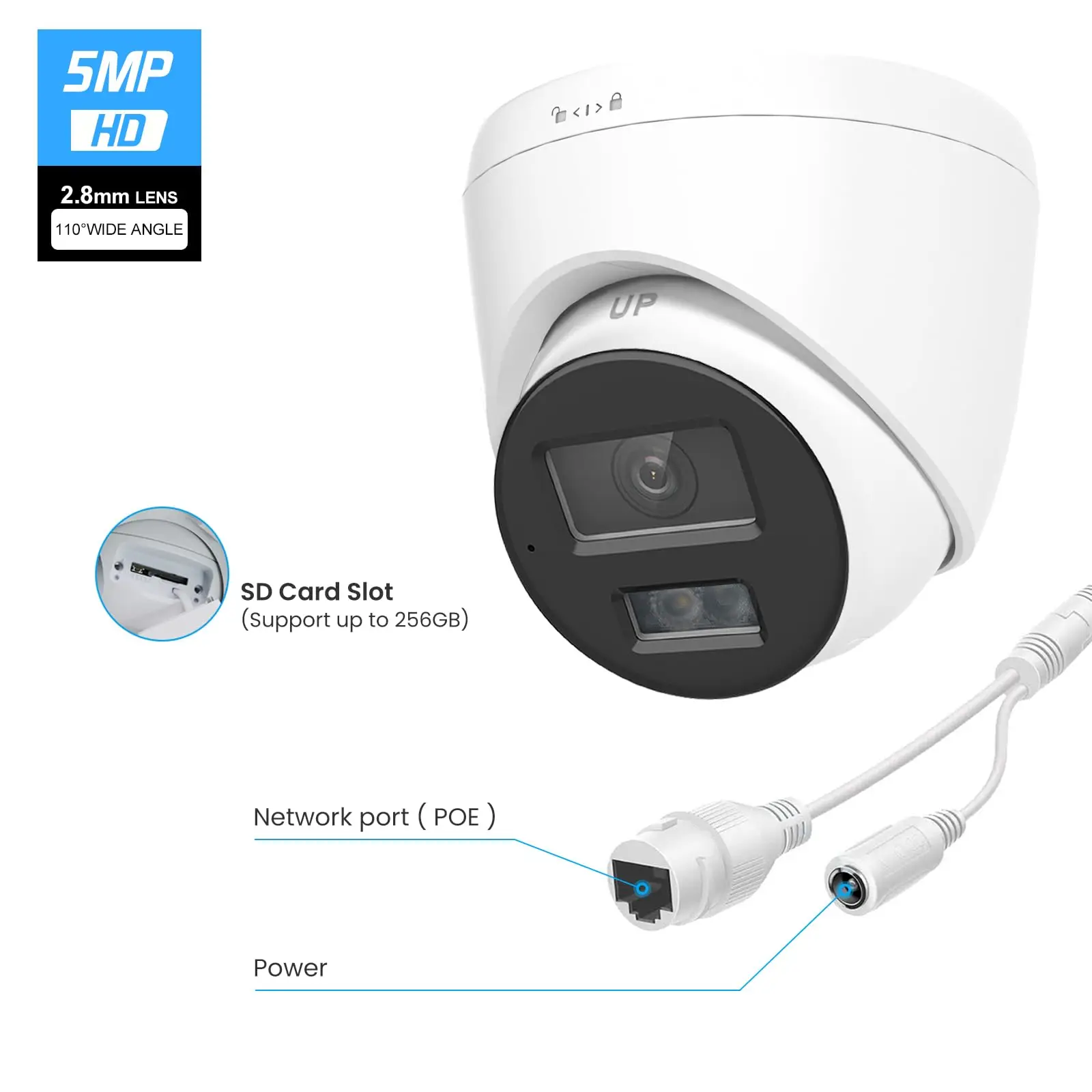 Anpviz 8MP 4K PoE IP Camera Outdoor Security Camera Color Night Vision Smart Motion Detection One-way Audio CCTV Camera H.265+ 6