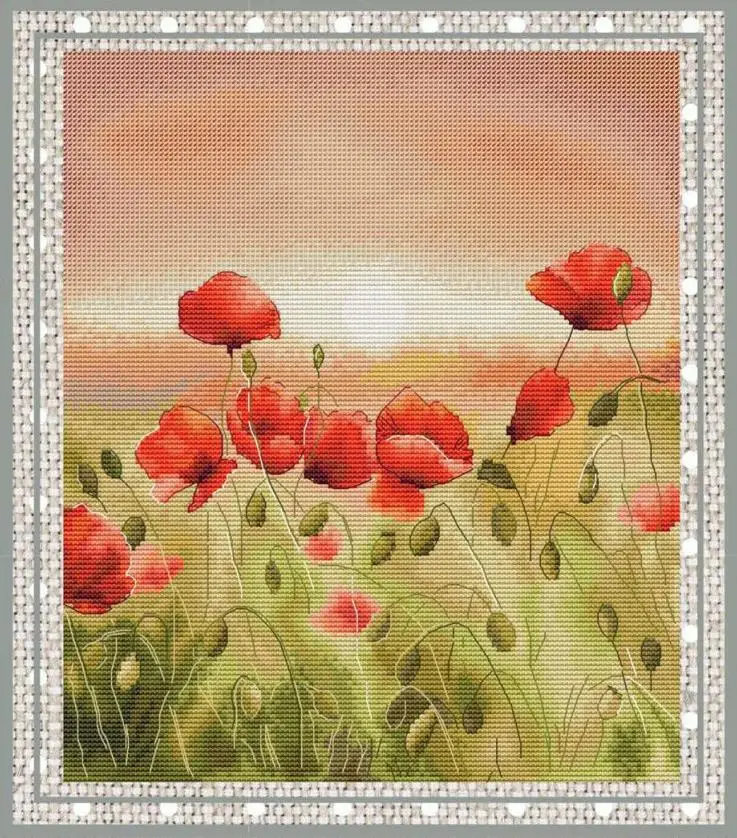 

Top Selling Poppies under Poppies 33-38 Embroidery DIY 14CT Unprinted Arts Cross stitch kits Set Cross-Stitching Home Decor
