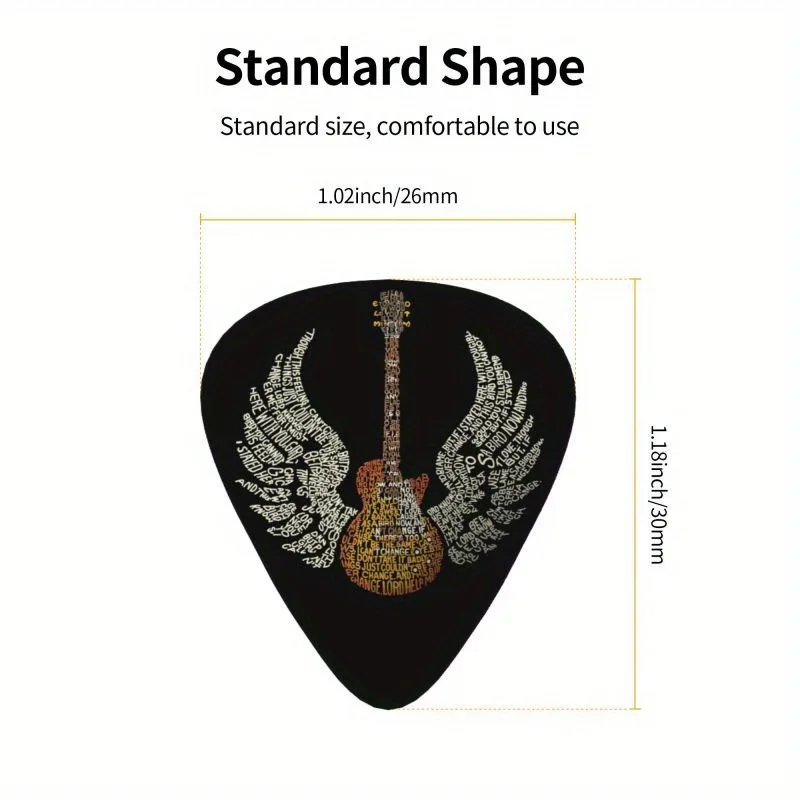 Guitar Picks 12PCS Premium ABS Material with Smooth Finish Dual-Sided Color Printing Includes PP Storage Box guitar picks