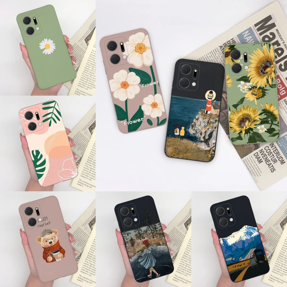 Per Honor X 7A Custodie Girasole Faro Opaco Senior Protettivo Antiurto Per Honor X 7A Honor X 7A Silicone Morbido Tpu Funda