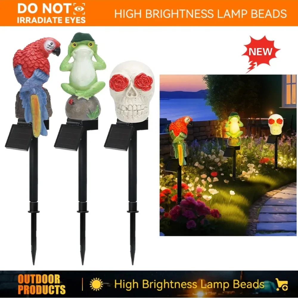 Solar Lamp Parrot Froge Animal Solar Garden Lights Powered Light Outdoor Garden Decoration Lamp Waterproof Lights