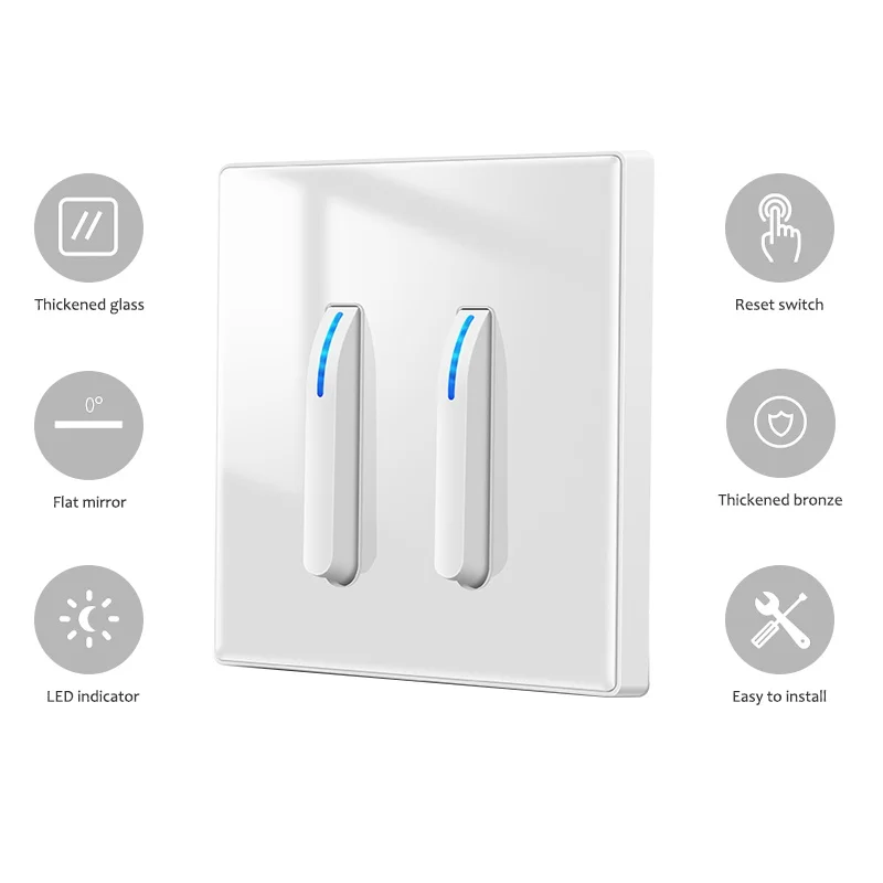 Avoir Reset Light Switch With LED Indicator 1Way 2Way Push Button