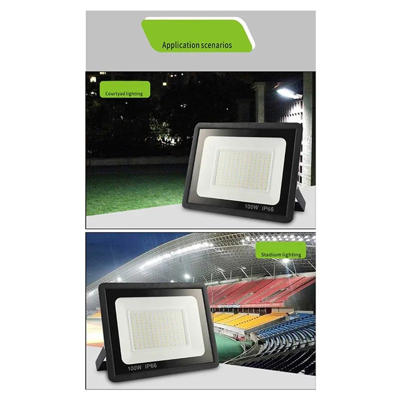 ABXF-야외 방수 조명 스포트라이트 LED 투광 조명 AC220 100W 야외 정원 베란다 안뜰 램프 6500K