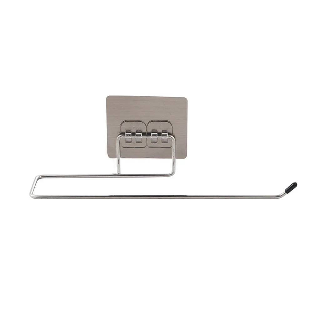 Hanging Toilet Paper Holder Stainless Steel Bathroom Towel Rack Stand Self-Adhesive Practical Roll Holder Kitchen Paper Holder