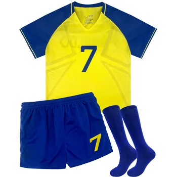 Boys Soccer Jerseys Kids 7 Football for Boys Girls Youth Soccer Shirts and Shorts Kit Set for 4-13 Years 3