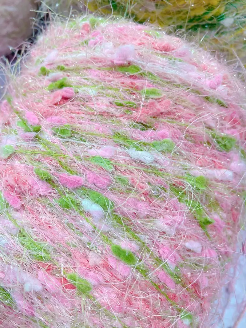 Description Picture 4 of item250g Mixed Color Yarn Wool thread Feather Bean Wiring Shiny Decorative Wool Scarf Shawl Coat Bag Wool Crochet Knitting Wool Yarn