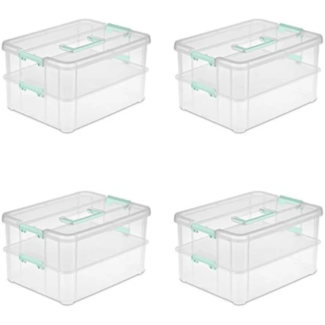 Sterilite Stack & Carry 2 Layer Box Small Storage, Clear, Pack of 4 -  AliExpress