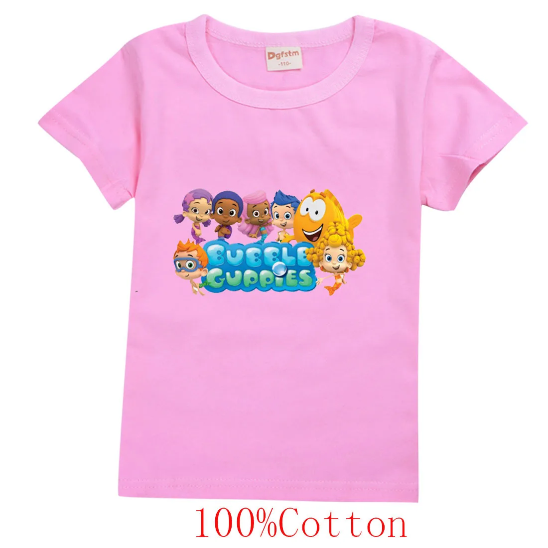 

2024 Summer Cute Molly-Bubble Guppies Clothing Kids Short Sleeve T Shirt Baby Girls Cotton Tops Children's T-shirt Boys Clothes