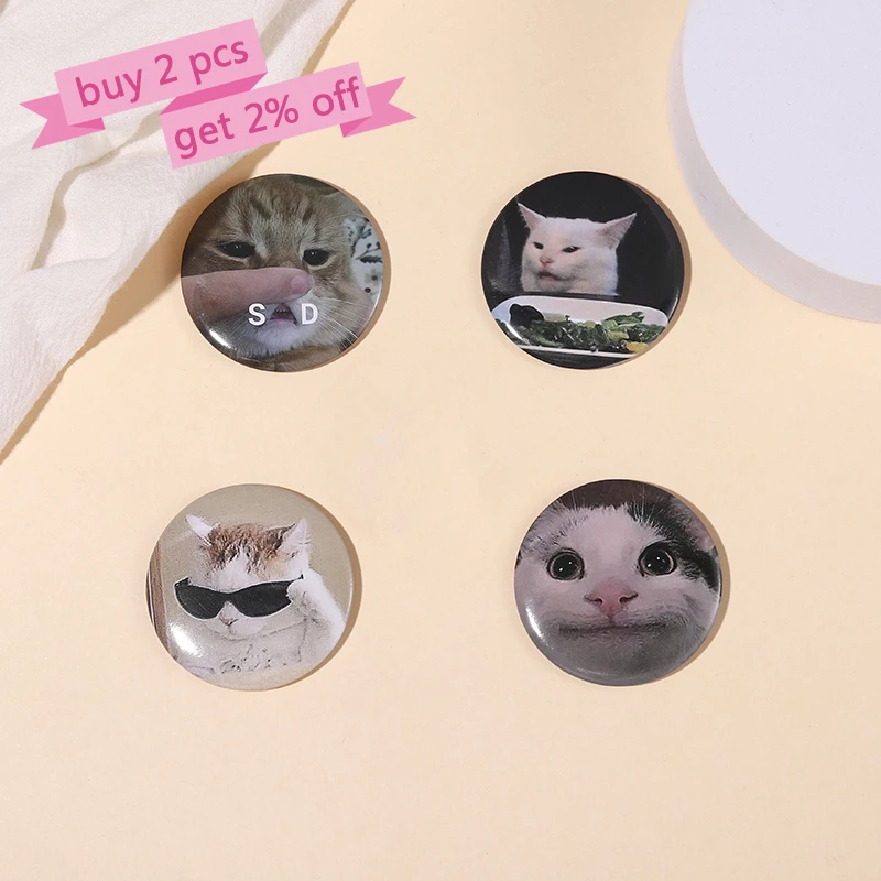 4-5pcs/set Soft Button Pins Set Custom Cartoon Cat Meme Lgbt Anime Icons Book Tinplate Brooch Lapel Badges Jewelry for Friends