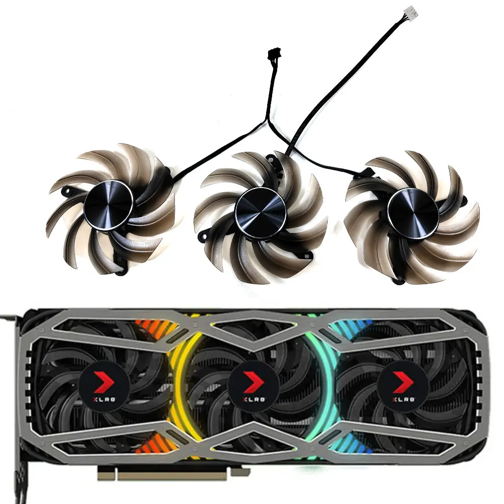 Ventola 82Mm Th8015S2H-Pcc01 Pny Rtx 3080 Xlr8, Per Ventola Di Raffreddamento Della Scheda Video Pny Rtx 3090, 3080Ti, 3080, 3070Ti, 3070 Revel Epic-X