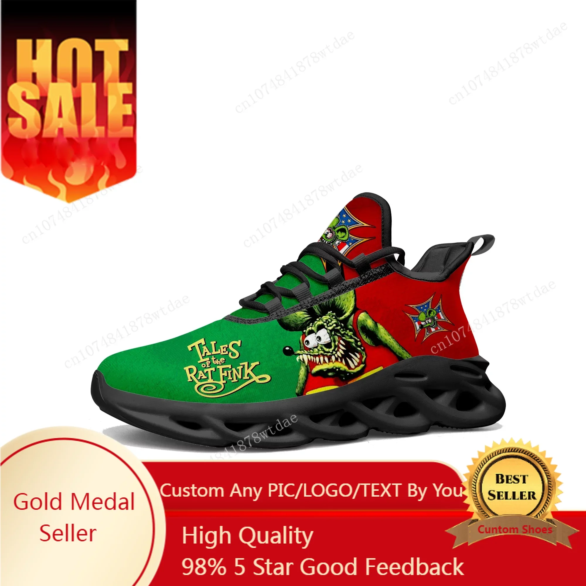 

Tales Of The Rat Fink Flats Sneakers Mens Womens Teenager Sports Running Shoes High Quality Anime Custom Lace Up Mesh Footwear