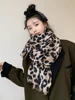 Elegant Imitation Cashmere Women Retro Leopard Print Winter Double Sided Scarf Warm Lady Female Thick Blanket Long Wrap Shawl 2