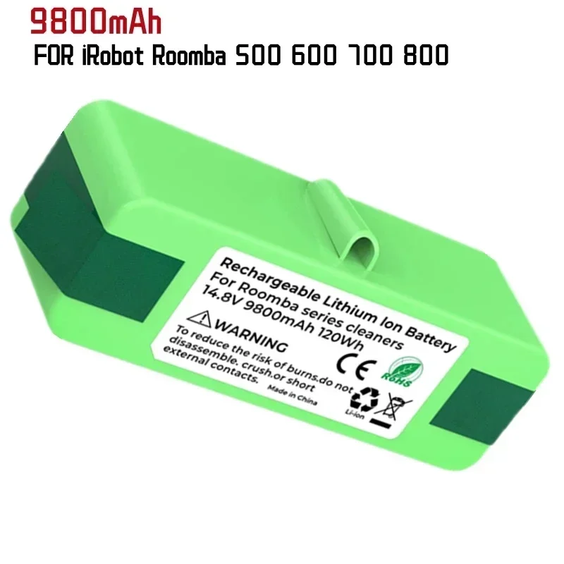 

14.8V9800mAh Extended Life Lithium-Ionen Batterie Kompatibel mit iRobot Roomba500 600 700 800 Serie880 770 650 655 870 760780790