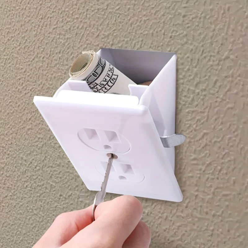 Easy-Install Wall Outlet Safe-Hidden Diversion for Valuables, Keys, Money & Jewelry-Non-Waterproof Plastic Security Box