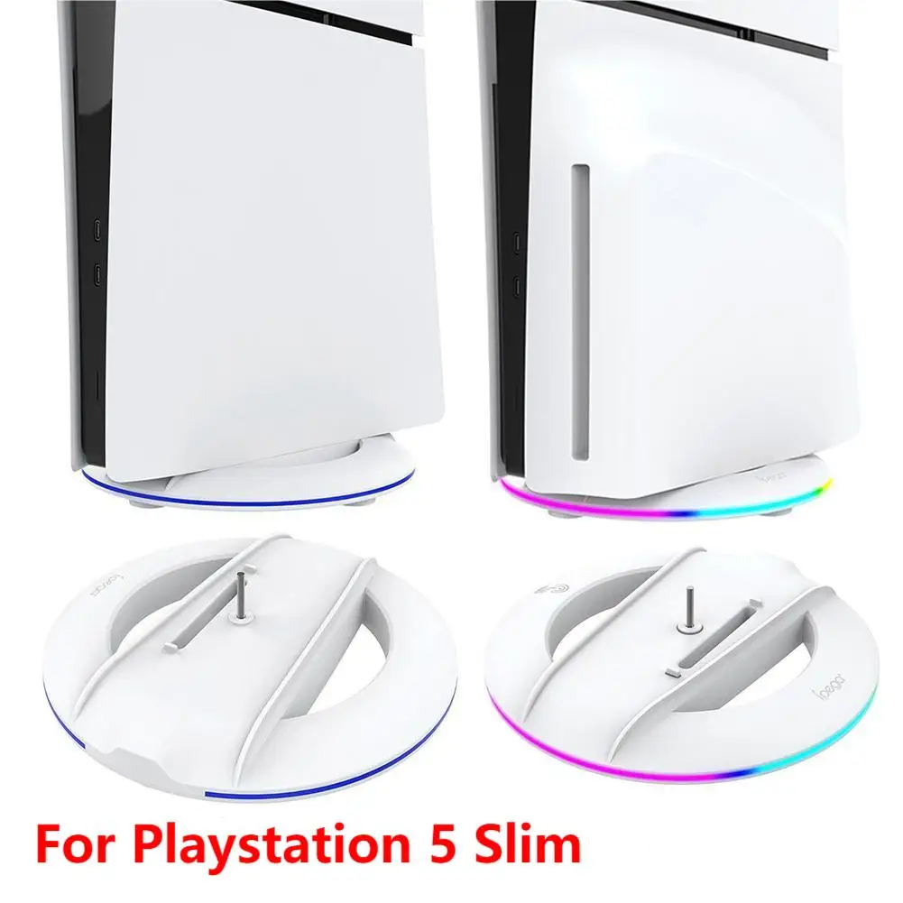 RGB Vertical Stand for PS5 Slim Console Led Base With 14 Light Mode Touch Control For PlayStation 5 Slim Disk/Digital Version