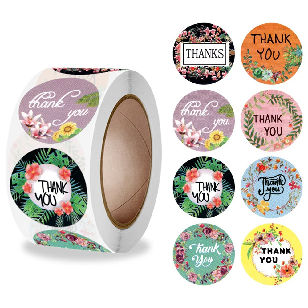 

100-500 шт., наклейки с надписью «Thank You»