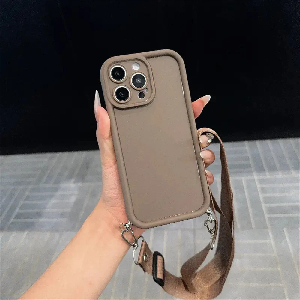 Crossbody Necklace Lanyard Chain Phone Case with Matte Soft Cover