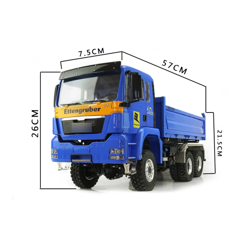LESU Three-Way 1/14 RC Hydraulic Dumper Truck Metal Chassis for DIY Man TGS Tipper Model W/ Lights Sound ESC Motor Th16711-SMT9 3