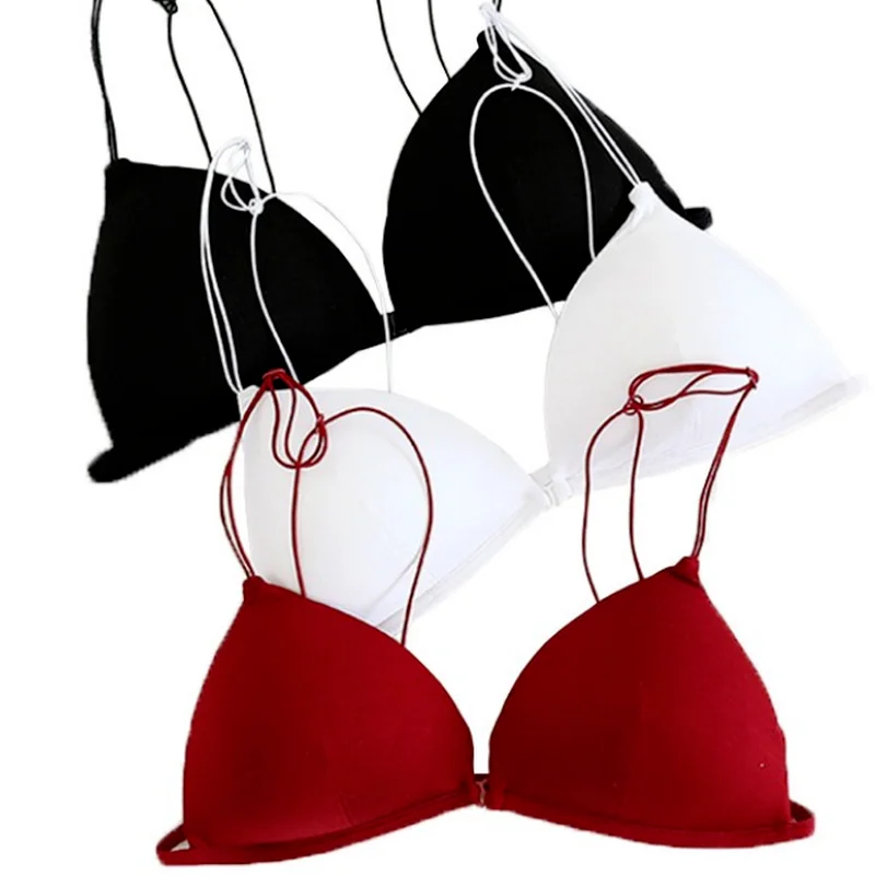 Bralette French Triangle Cup Bras for Women Comfort Cotton Bra Girl Summer Thin Soft Sexy Push Up Seamless Invisible Underwear