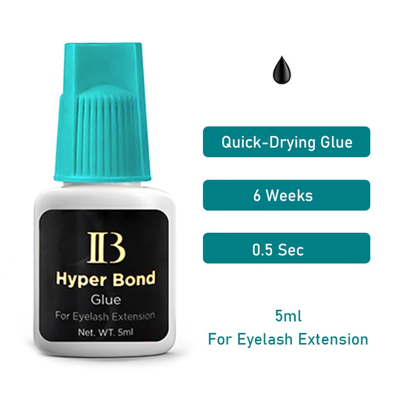 IBeauty Hyper Bond Cyan Cap 5ml 0.5Sec for Eyelash Extensions Glue Makeup Tools Korea Beauty Health Shop Quick Drying False Lash 5pcs liquid remover for eyelash extensions glue original korea false lash removal liquid beauty health makeup tools 15g