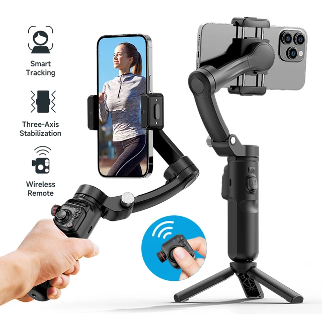 M02 New 3-Axis Handheld Gimbal Stabilizer for Smartphone with Wireless Remote for iPhone Android Phone Face Tracking Tiktok Vlog