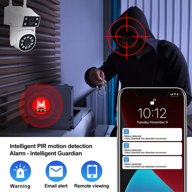 8MP 4K Dual Lens with Dual Screen PTZ Wifi Camera Ai Human Detect Auto Tracking Wireless Outdoor Surveillance Camera 390EYES App 5