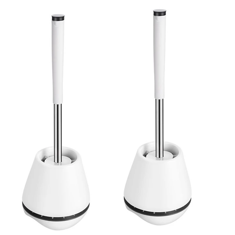 simplehuman Toilet Plunger and Caddy, Stainless Steel, White 