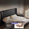 180x200cm black Headboard Double bed king size modern wooden bed frame full size Artificial Leather luxury bedroom Furniture 4 180x200cm black Headboard Double bed king size modern wooden bed frame full size Artificial Leather luxury bedroom Furniture 4