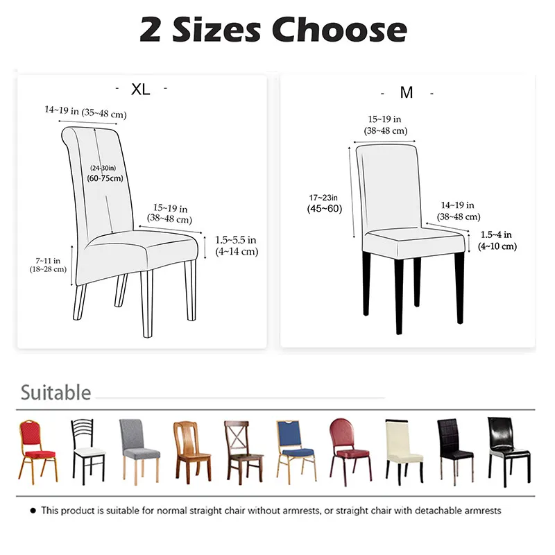 Large Chair Covers for Dining Room, Geometric Slipcover for high back Dining Chair, Soft Stretch Washable Removable 2