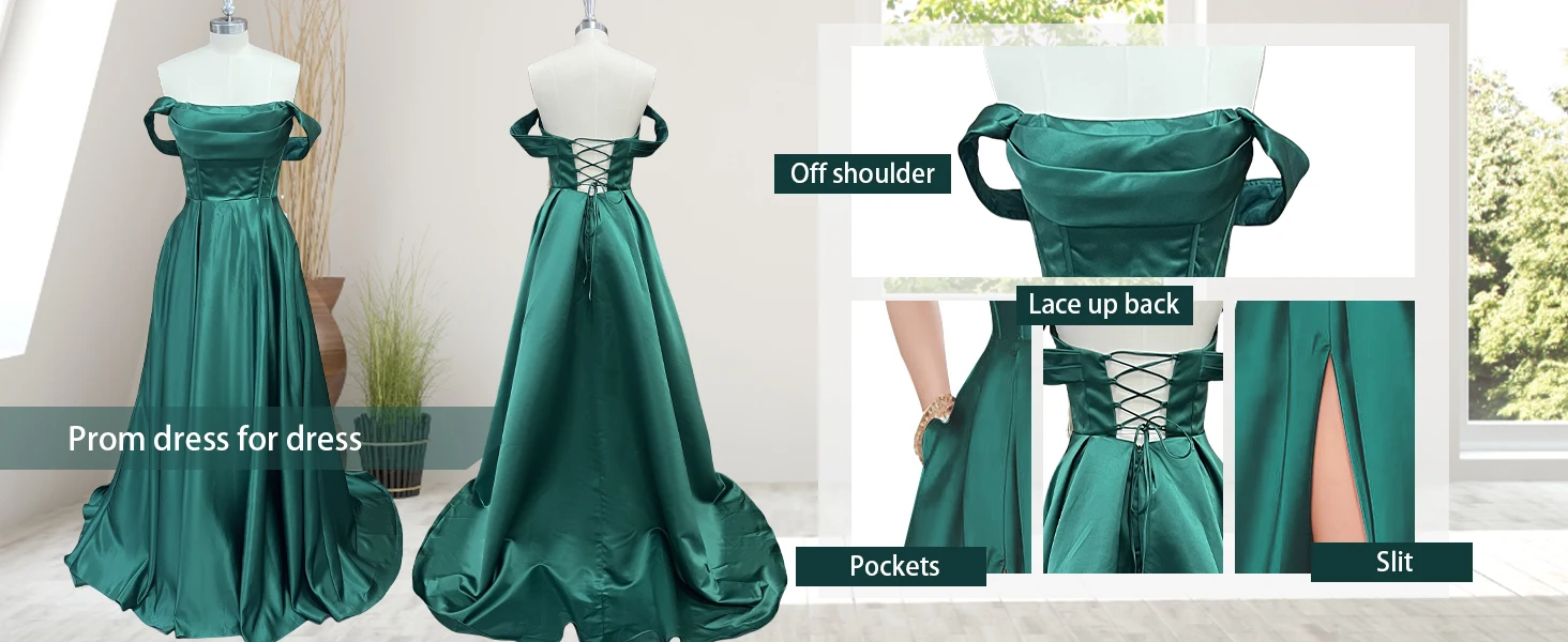 Satin Prom Dresses A Line Pleated