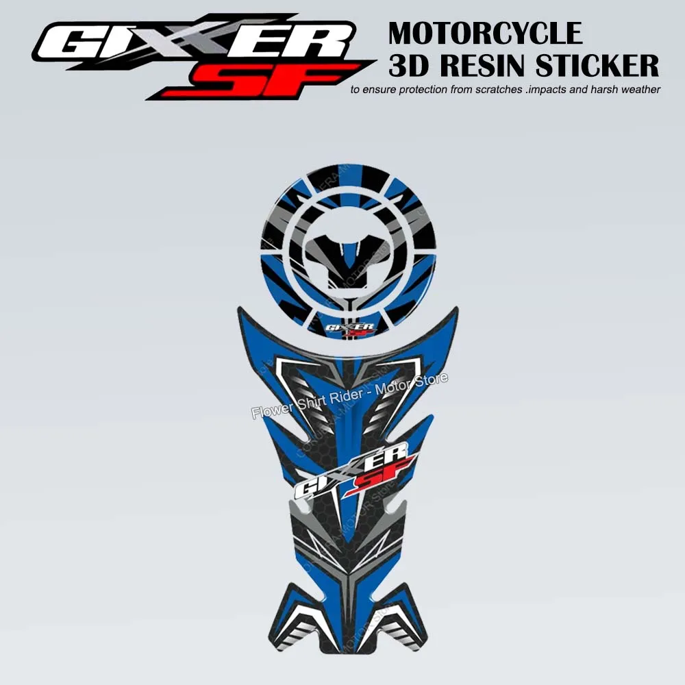 

For Gixxer Sf 150 250 3D Epoxy Resin Sticker Scratch-Resistant Motorcycle Gas Cap Cover Stickers Tank Pad Protective Stickers