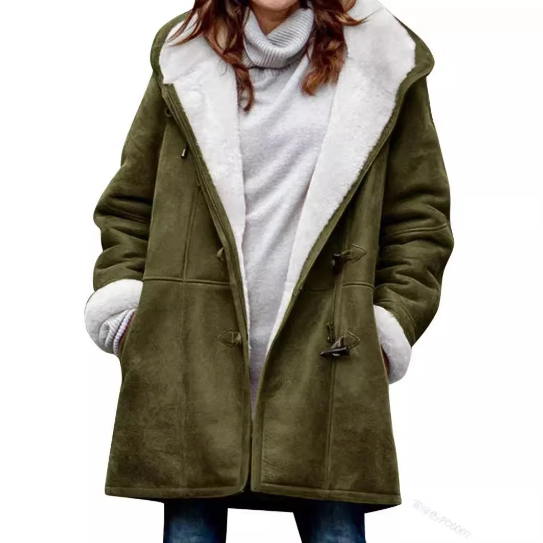 Soft Hooded Fleece Women Jacket Winter Outerwear