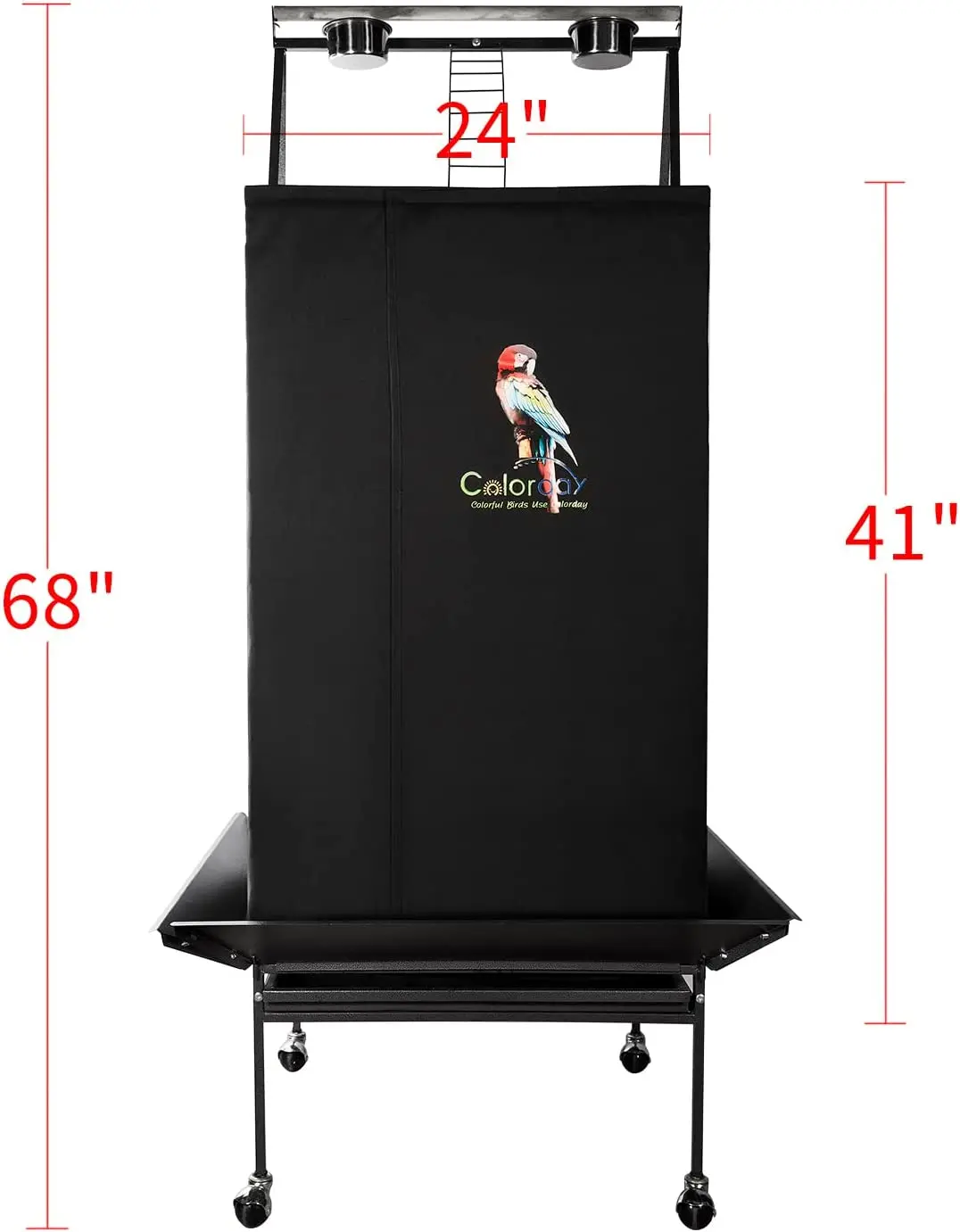 Large Black Breathable Bird Cage Blackout Cover