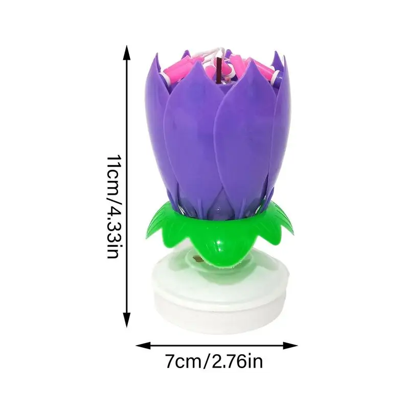 Lotus Candle Rotating Lotus Birthday Candle Cake Cupcake Holiday  Celebration Supplies Electric Flower Candle With Singing