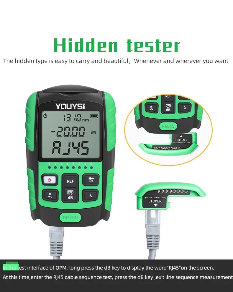 5G-10Wavelength 4 in1 Optical Fiber Power Meter Visual Fault Locator Network Cable Test Optical Fiber Tester OPM VFL