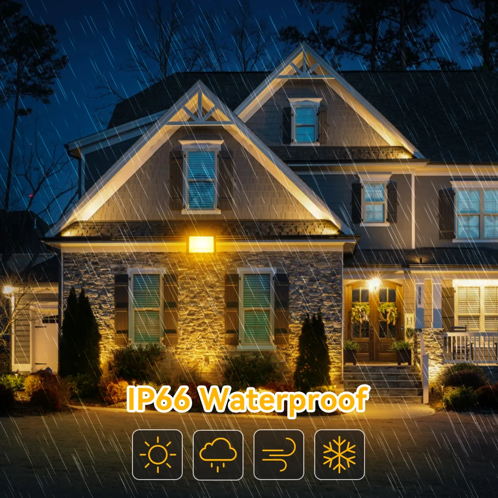 LED 투광 조명, IP66 방수 야외 스포트라이트, 100W AC220V 반사경, LED 외부 벽 램프, 정원 거리 문 벽
