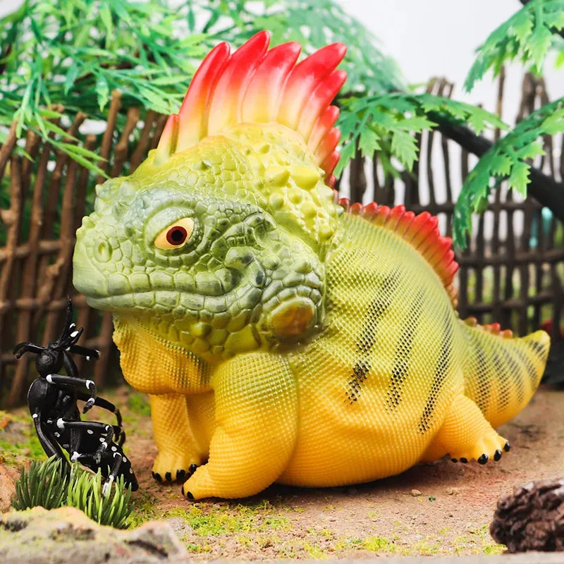 Soft Rubber Simulated Lizard Animal Model Green iguana Bearded