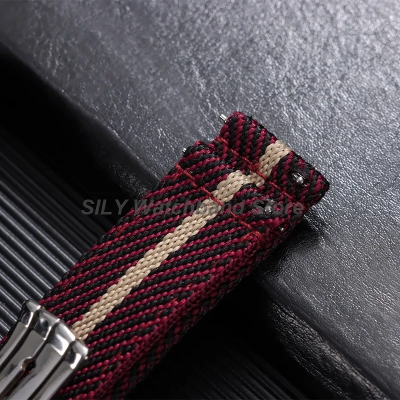 Woven Nylon Canvas Quick Release Watch Band with Folding Buckle