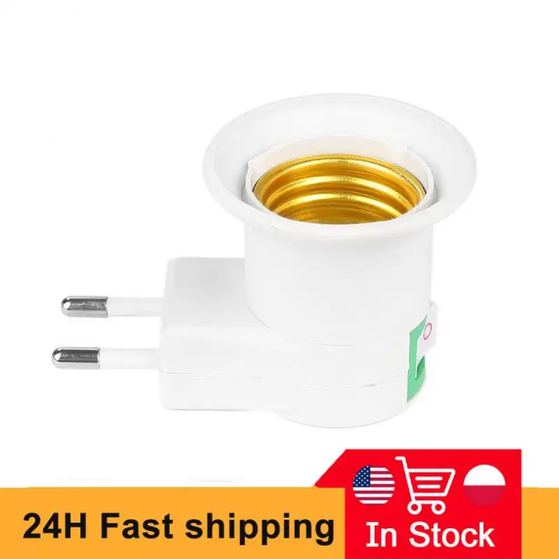 E27 Lamp Base Socket EU Plug Wall Screw Night Light LED Bulb Holder Socket Adapter Converter 110-240V With On-off Control Switch