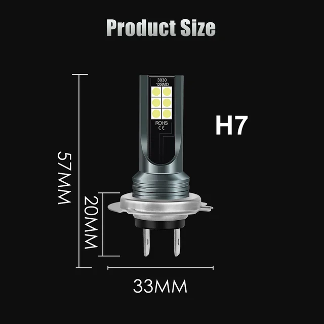 Bombillas Led Coche 9005/hb3 9006/hb4 H7 H8/h9/h11 400w 60000lm Niebla S  (h7) YONGSHENG 8390606685063