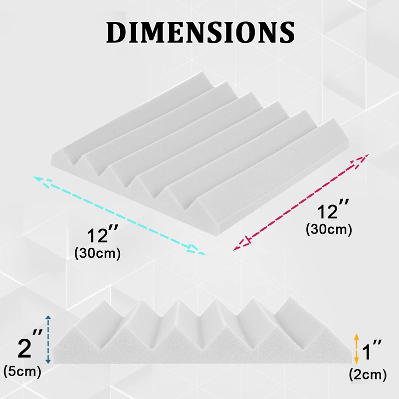 6-24 Pcs White Acoustic Foam Panels Soundproofing Foam Sound Absorbing Material Home Studio Wall Panel for Ceiling acoustic foam panels