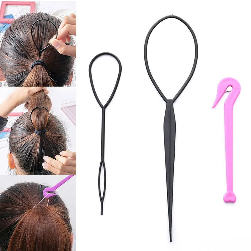 

Hair Bands Rubber Cutter Not Hurt Hair Women Hair Twist Styling Clip Stick Bun