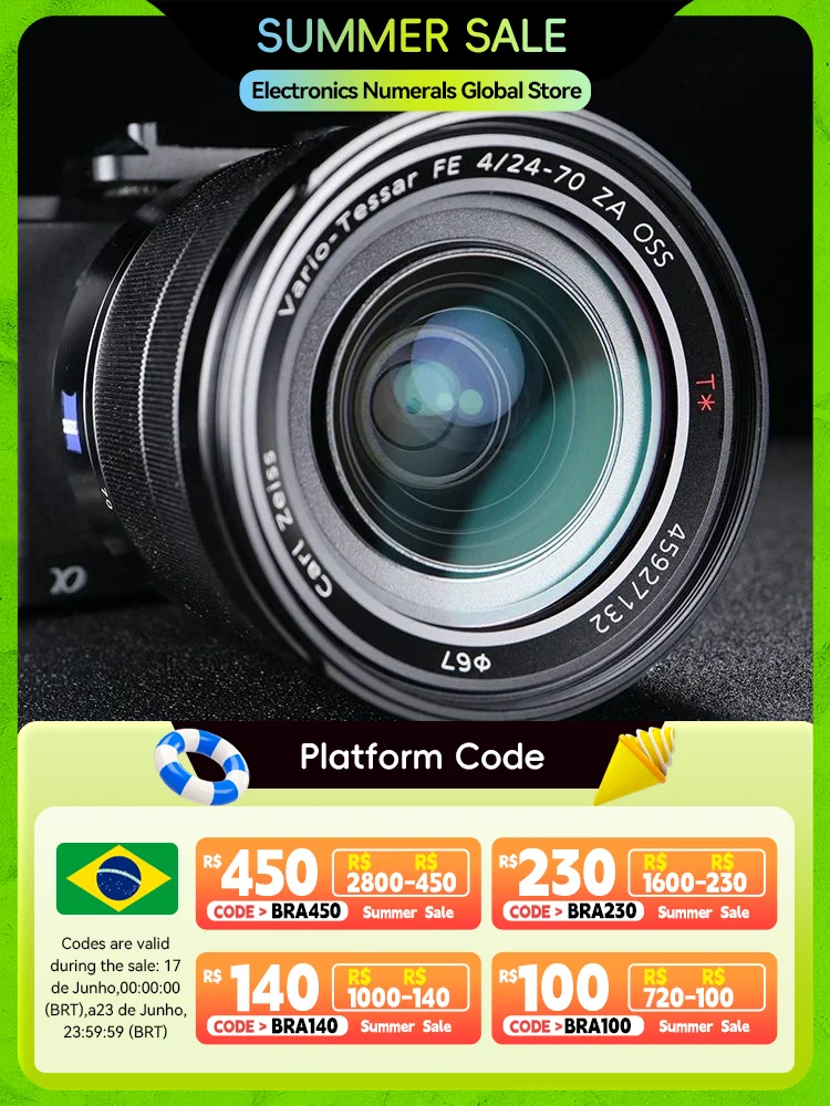 Sony Lens Sony 24-70mm F4 Vario-Tessar T FE OSS Full Frame Standard Zoom Lens Large Aperture Mirrorless Camera