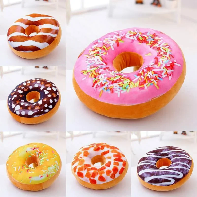 Creative simulation donut  cushion cute nap pillow super soft chocolate large pillow cushion office nap pillow birthday gift 2