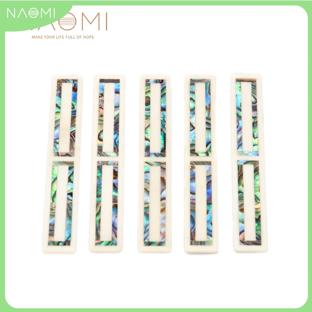 NAOMI 5 PCS Classical Guitar Bridge Tie Blocks Inlay Bone Frame Series