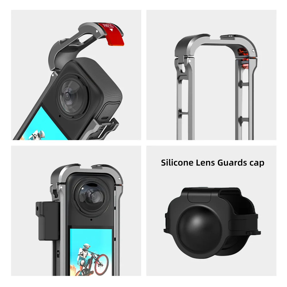 Magnetischer Metallrahmen-Kaninchenkäfig für Insta360 X4 Schutzhülle mit Cold Shoe 1/4 Erweiterungshalterung Action-Kamera-Zubehör – Detail 6