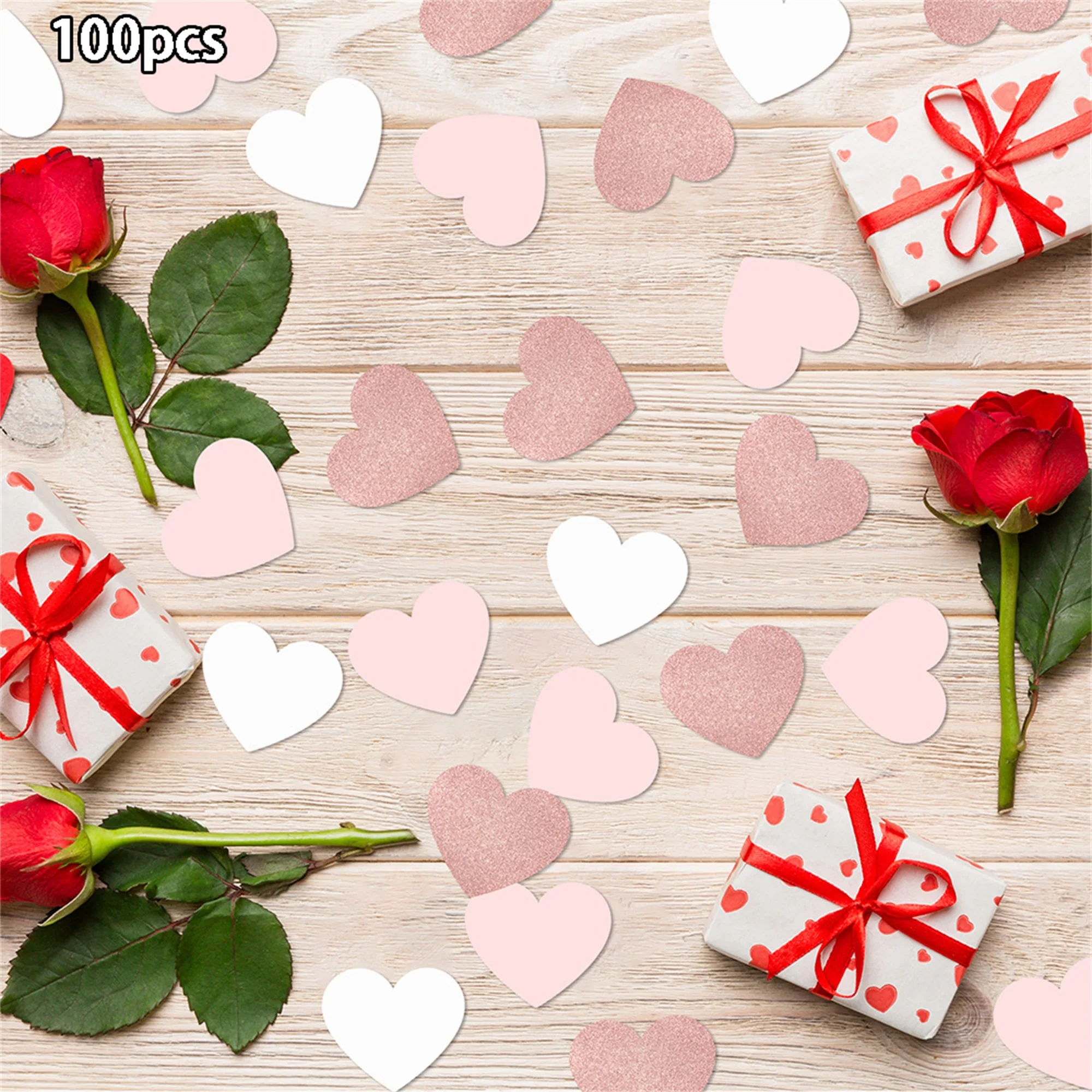 Valentine s Day Heart-Shaped Garland Decorations Romantic Heart Cutouts Hanging Banner for Party Supplies