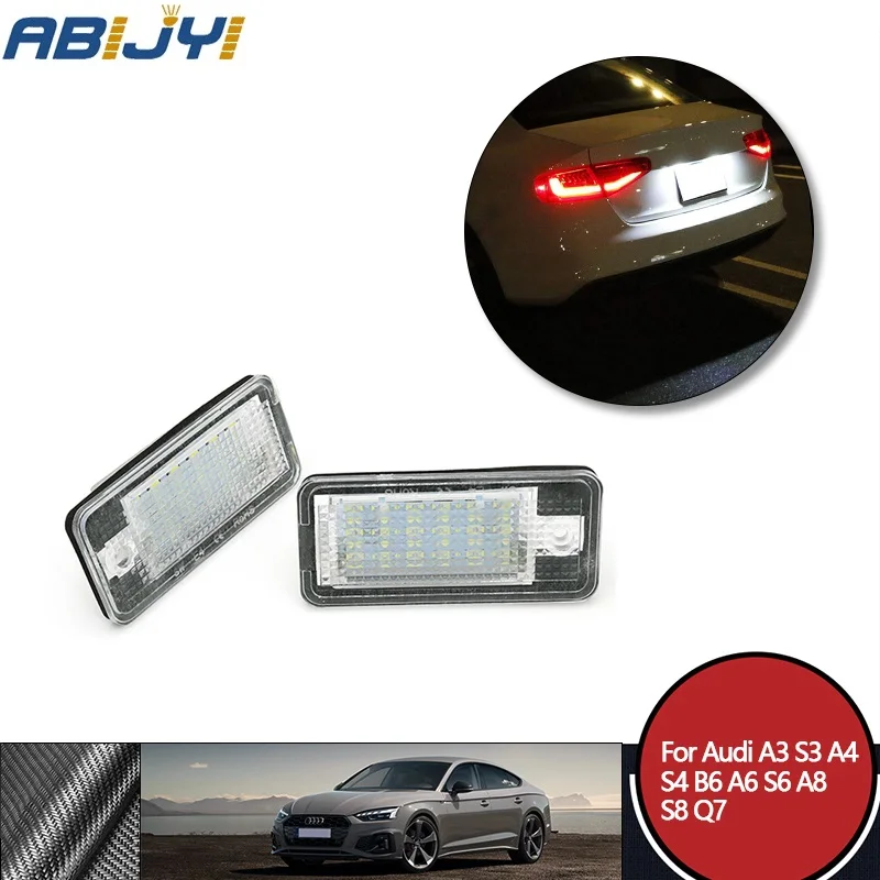 

Car License Plate Lights 12V LED Number Lamps Plate Light Tail Light For Audi A3 S3 A4 S4 B6 A6 S6 A8 S8 Q7 6000k White