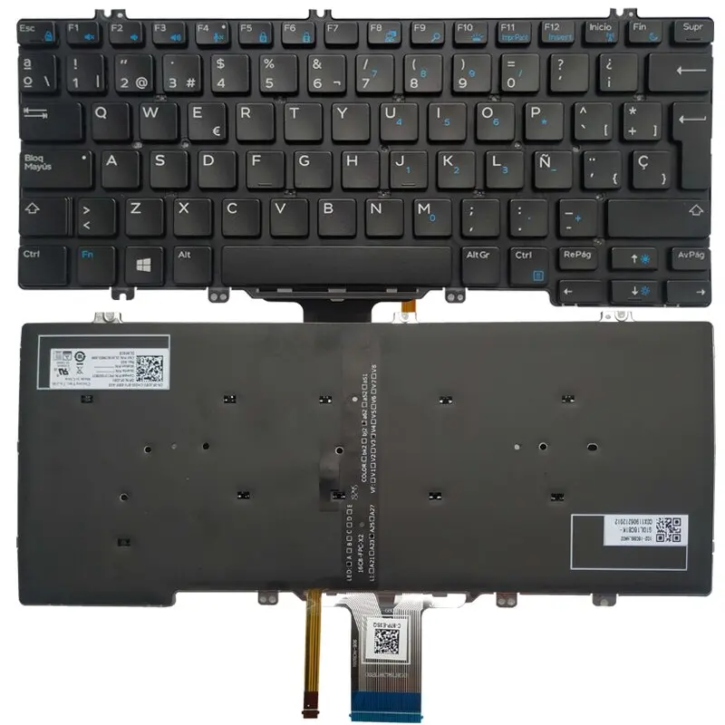 New Backlit Spanish/Latin Keyboard For Dell Latitude 5280 5288 5289 7280 7290 7380 7389 7390 0FJD8V