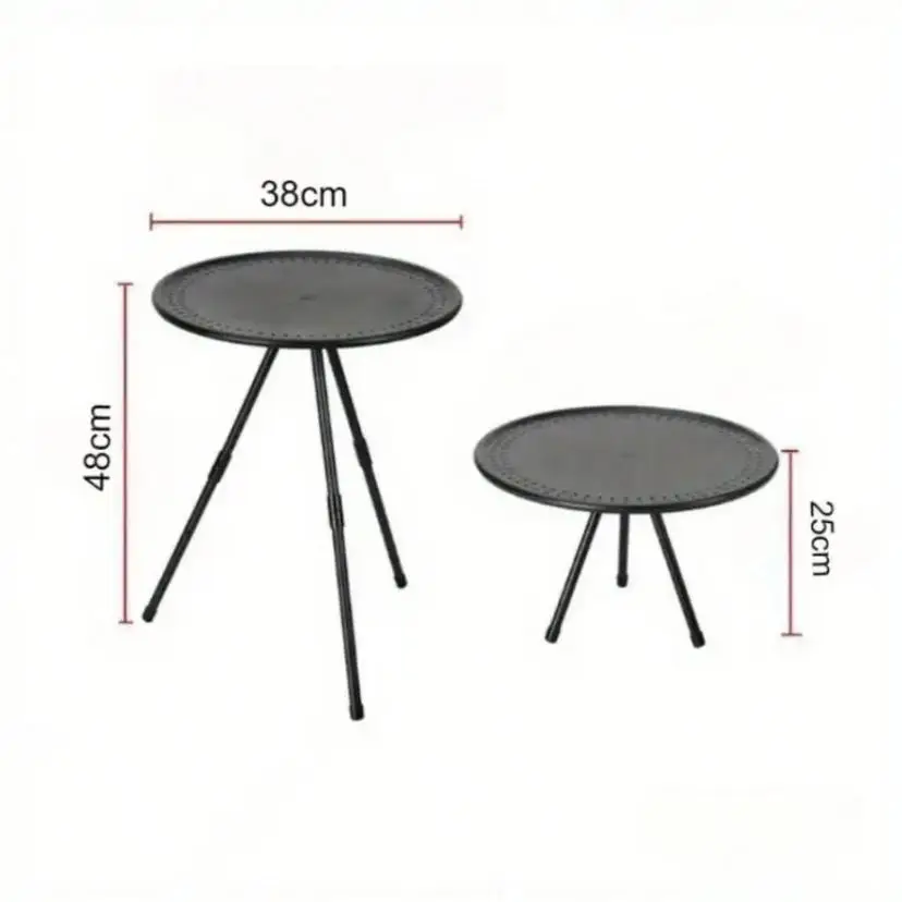 1 Pcs Outdoor Small Round Table Camping Folding Table Portable Adjustable Lightweight Table Fishing Home Camping Equipment